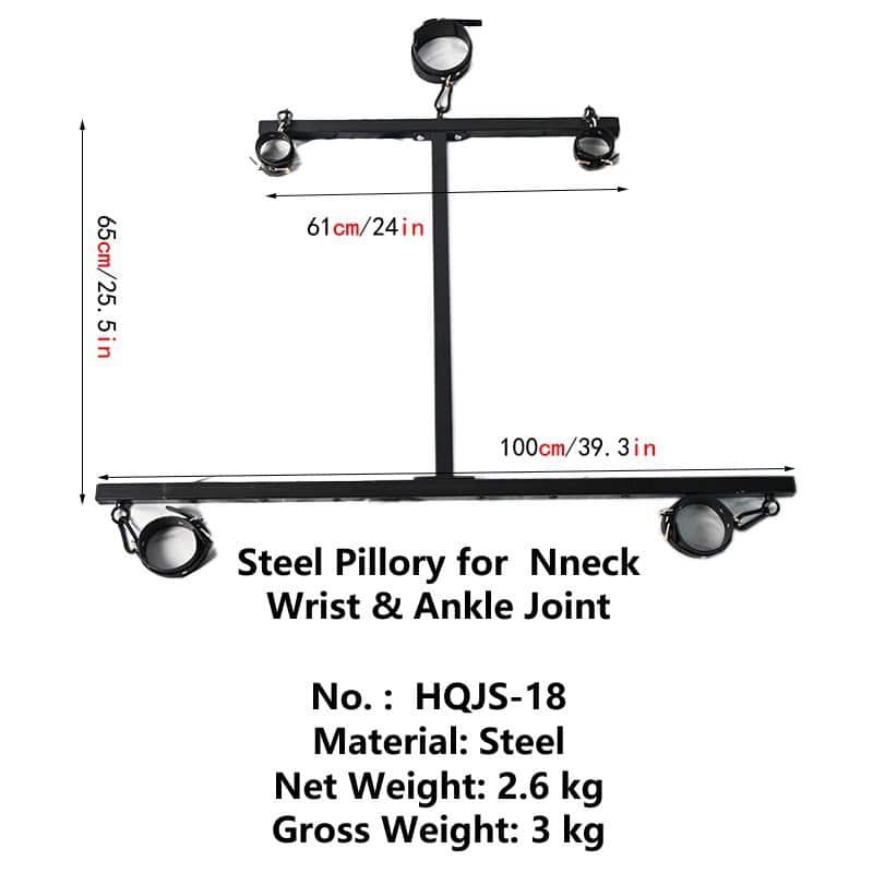 BDSM Steel Bondage Pillory for Nneck Wrist & Ankle Joint restraints - Image 2
