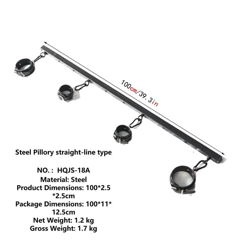 BDSM Bondage gear Steel Pillory straight-line type Limb restraints - Image 2