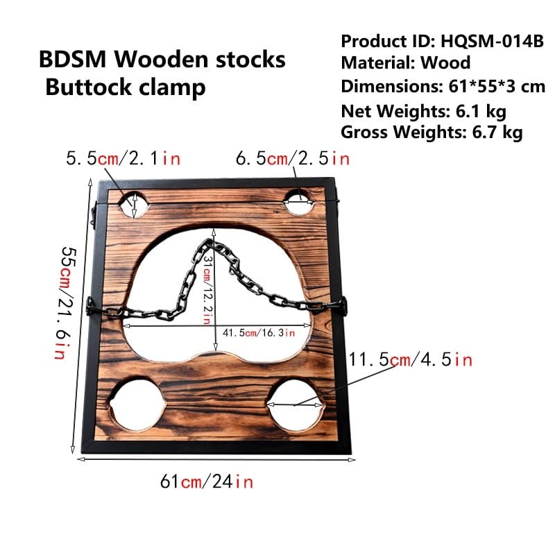 BDSM Wooden Stocks Buttock clamp - Image 2