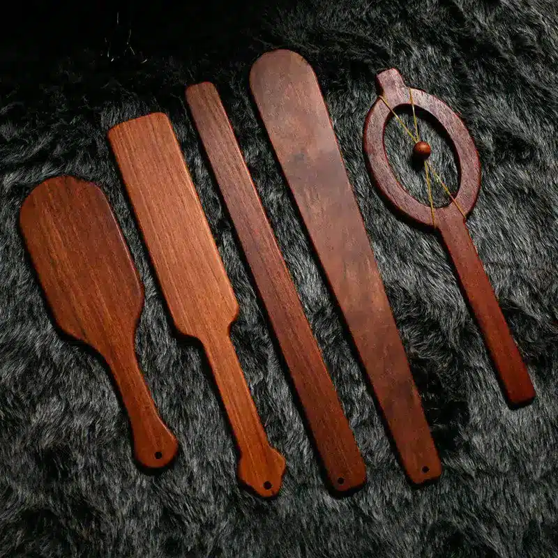 Hardwood-BDSM-spanking-paddle-sting-thud-control